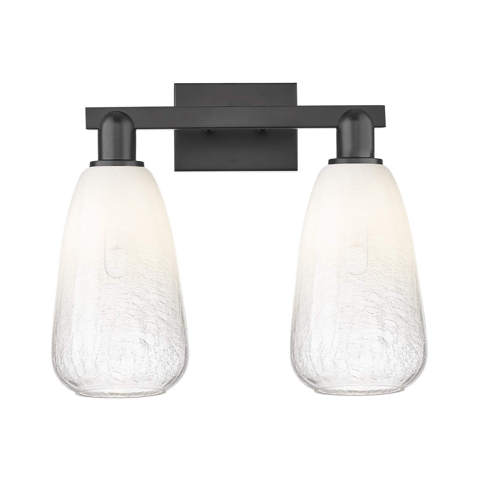 Innovations Brookhaven Almond 17in 2-Light Bath Vanity | Industrial Matte Black Steel and Opal Glass | Bathroom Vanity | 17 x | Model 716-2W-BK-G480-6OP