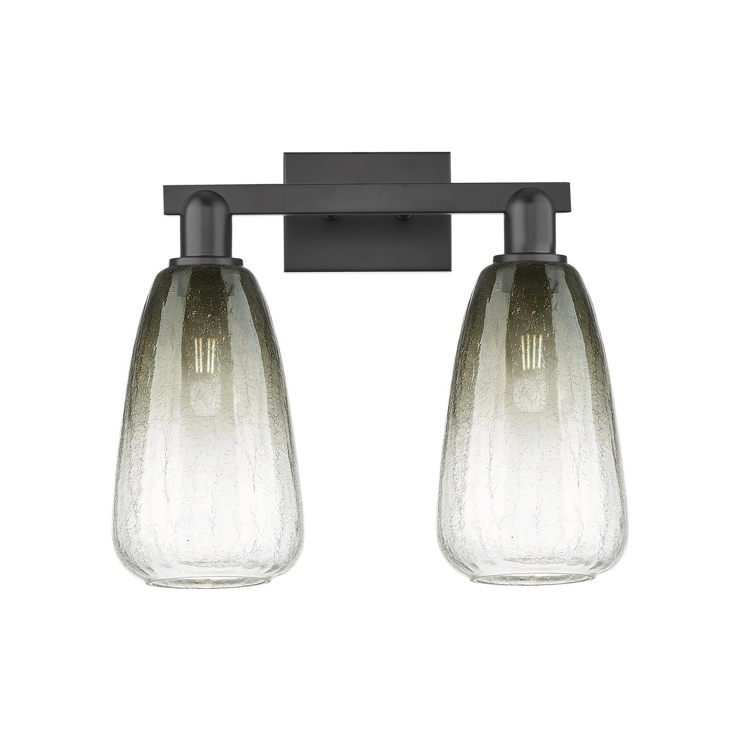 Innovations Brookhaven Almond 17in 2-Light Bath Vanity | Industrial Matte Black Steel and Slate Glass | Bathroom Vanity & | Model 716-2W-BK-G480-6SL