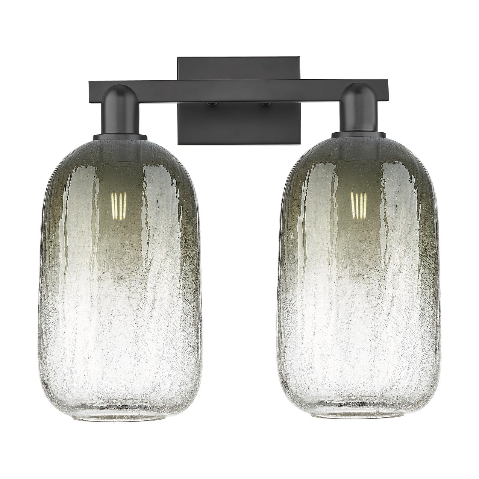 Innovations Brookhaven Cloche 18in 2-Light Bath Vanity Light | Industrial Matte Black Steel and Slate Glass | Bathroom Vanity | Model 716-2W-BK-G482-7SL