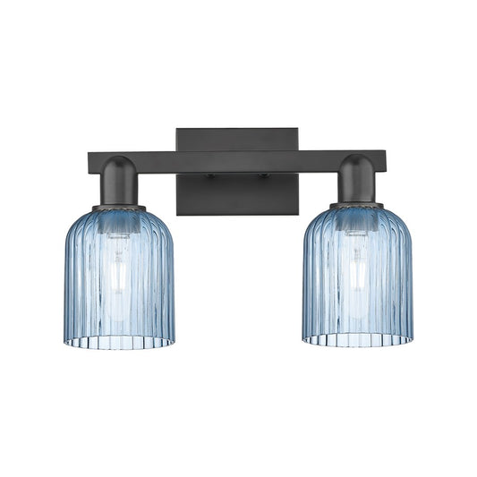 Innovations Bridal Veil 2Lt 16" Bath Light, Black/Blue - 716-2W-BK-G559-5BL