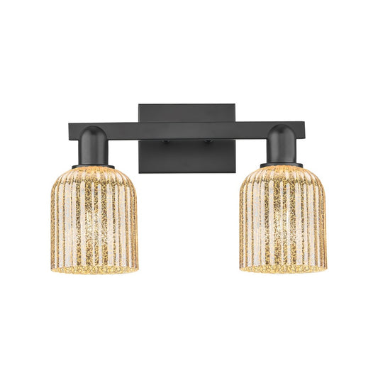 Innovations Bridal Veil 2Lt 16" Bath Light, Black/Mercury - 716-2W-BK-G559-5ME