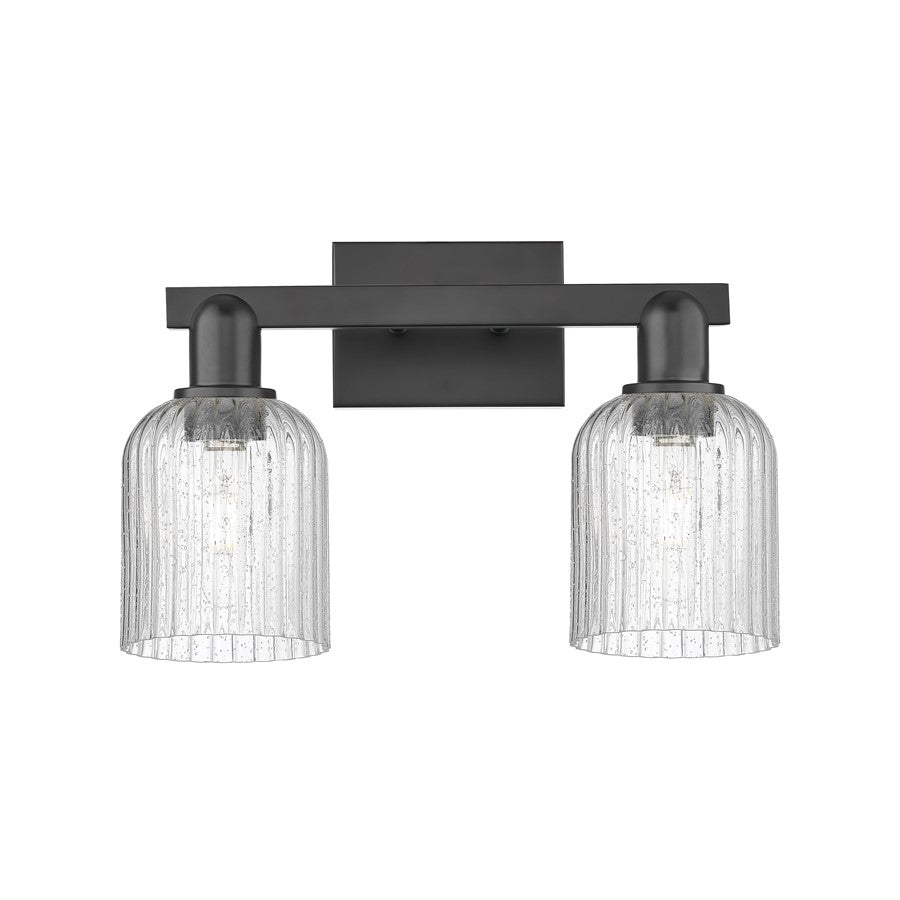 Innovations Bridal Veil 2Lt 16" Bath Light, Black/Seedy - 716-2W-BK-G559-5SDY