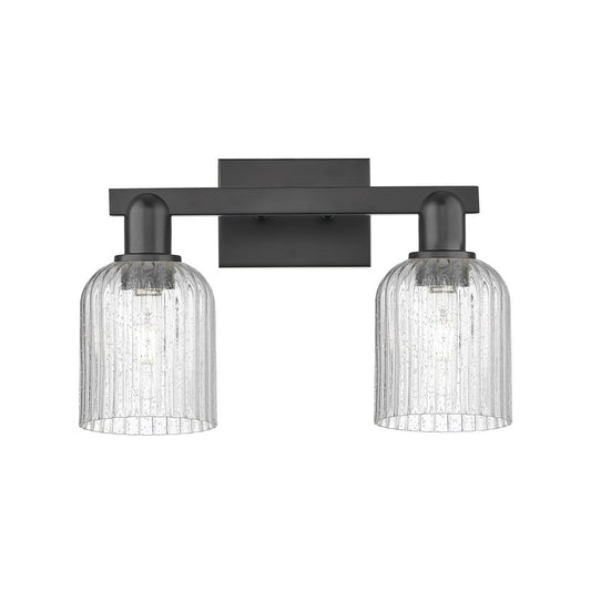 Innovations Bridal Veil 2Lt 16" Bath Light, Black/Seedy - 716-2W-BK-G559-5SDY