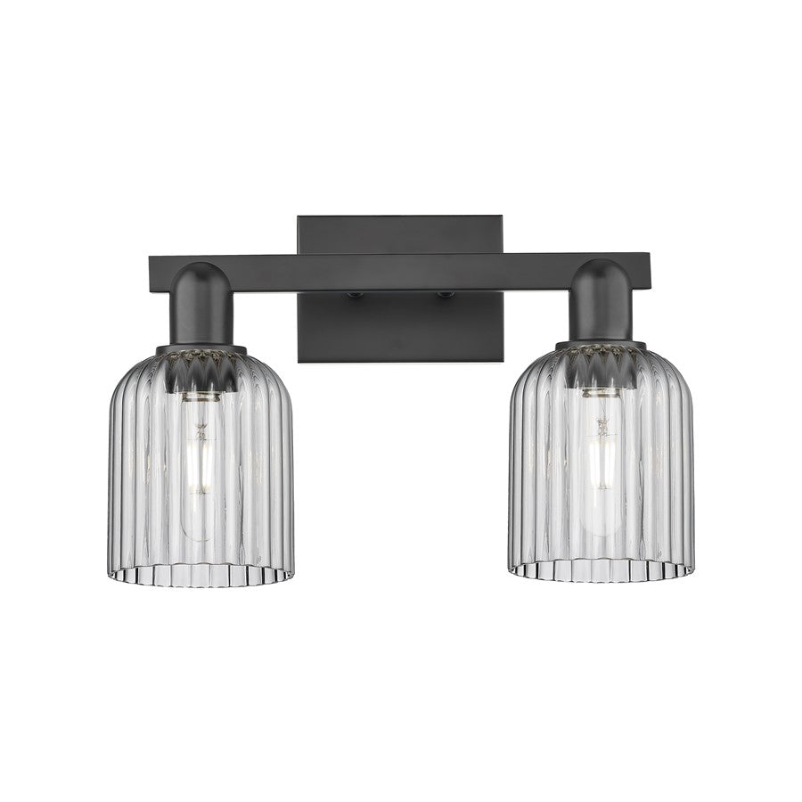 Innovations Bridal Veil 2Lt 16" Bath Light, Black/Smoke