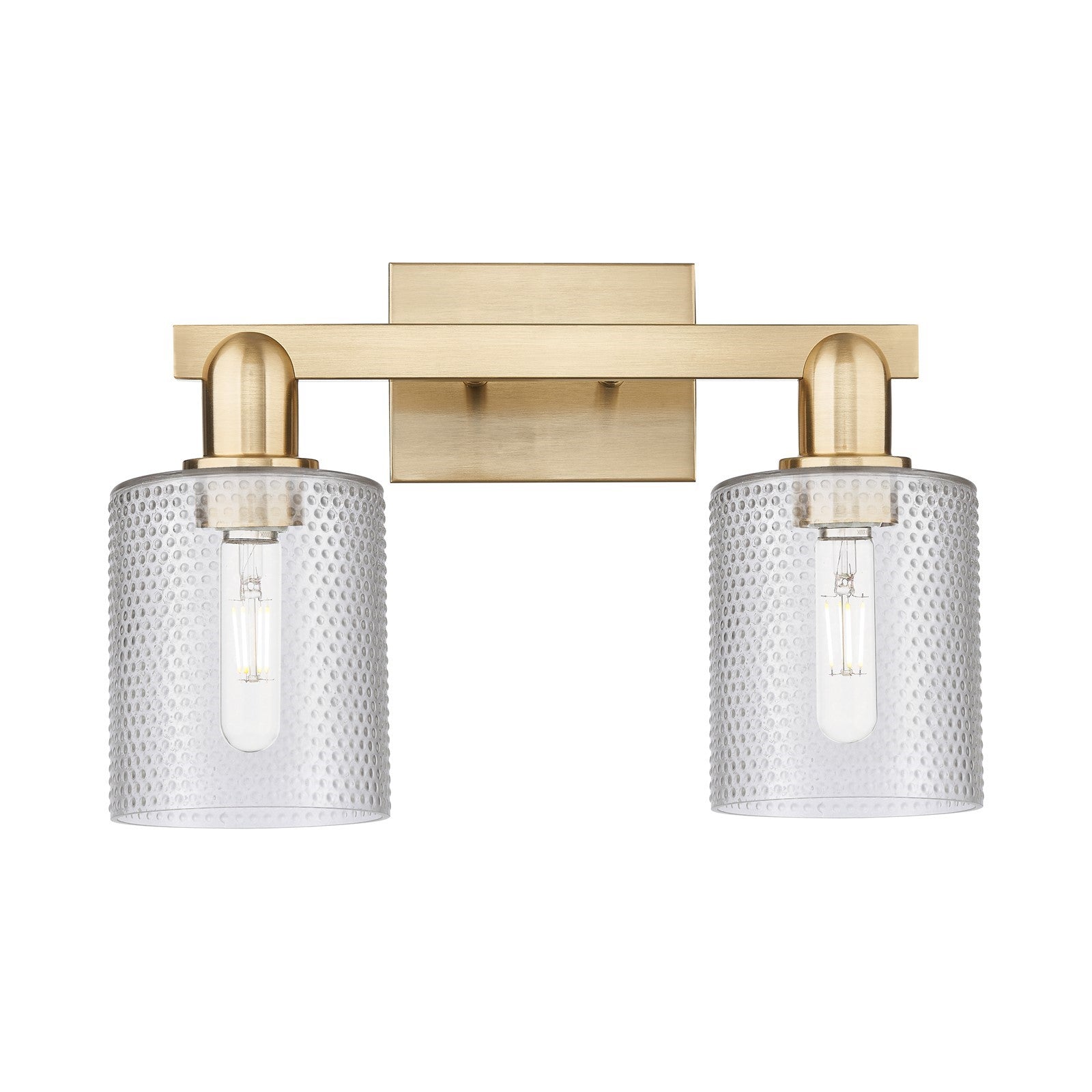 Innovations Cobbleskill 16in 2-Light Bath Vanity Light | Industrial Modern Champagne Bronze Steel and Clear Glass | Bathroom Vanity | Model 716-2W-CB-G112