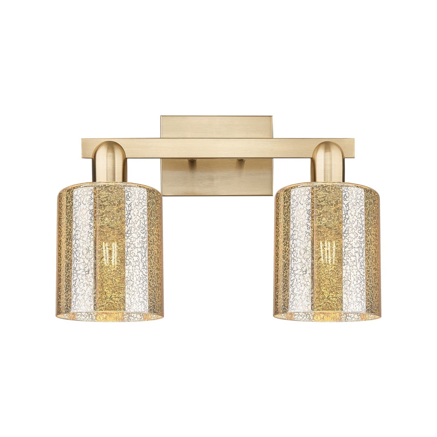 Innovations Cobbleskill 16in 2-Light Bath Vanity Light | Industrial Champagne Bronze Steel and Mercury Glass | Bathroom Vanity & | Model 716-2W-CB-G116