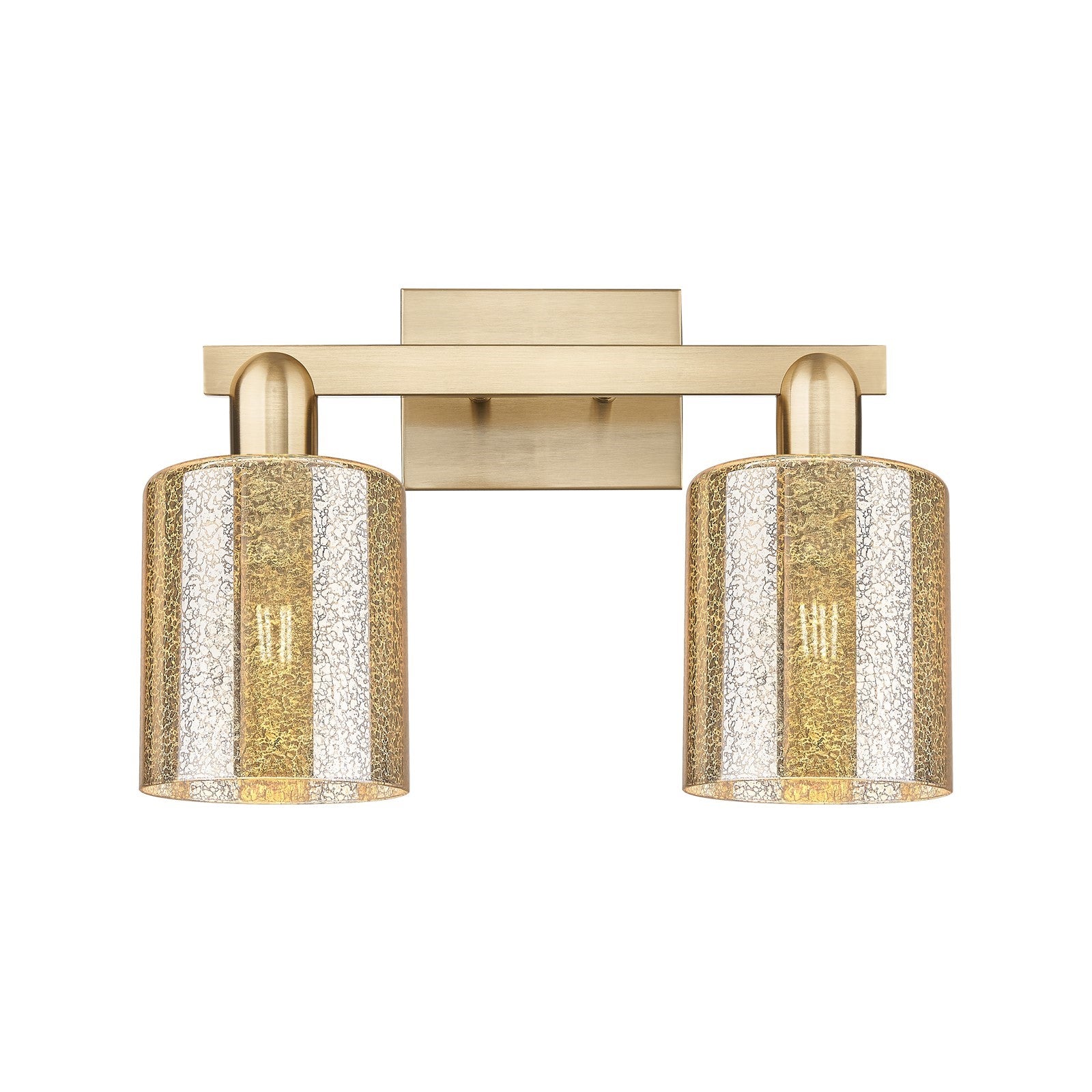 Innovations Cobbleskill 16in 2-Light Bath Vanity Light | Industrial Champagne Bronze Steel and Mercury Glass | Bathroom Vanity & | Model 716-2W-CB-G116