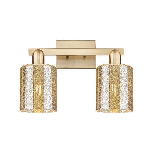 Innovations Cobbleskill 16in 2-Light Bath Vanity Light | Industrial Champagne Bronze Steel and Mercury Glass | Bathroom Vanity & | Model 716-2W-CB-G116