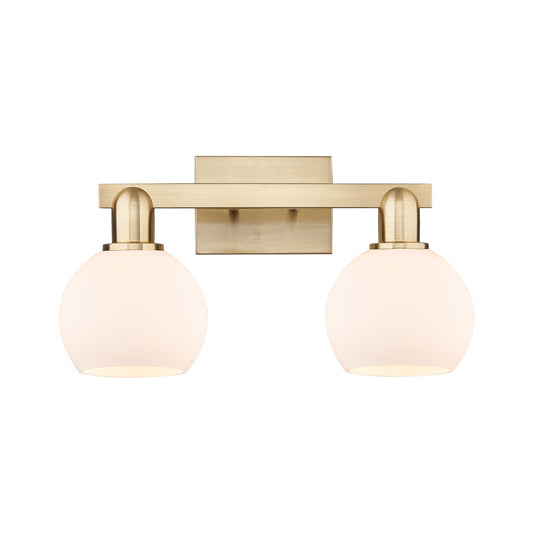 Innovations Athens 17in 2-Light Bath Vanity Light | Industrial Champagne Bronze Steel and Matte White Glass | Bathroom Vanity | Model 716-2W-CB-G121-6