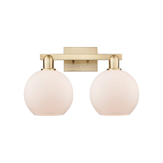 Innovations Athens 19in 2-Light Bath Vanity Light | Industrial Champagne Bronze Steel and Matte White Glass | Bathroom Vanity & | Model 716-2W-CB-G121-8