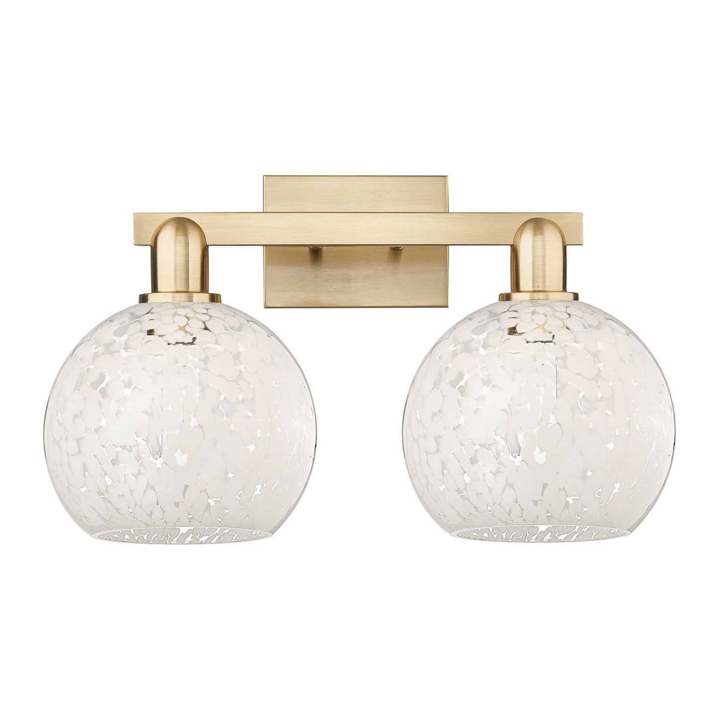 Innovations Lighting White Mouchette 19in 2-Light Bath Vanity | Industrial Champagne Bronze Steel and White Mouchette Glass | Model 716-2W-CB-G1216-8WM