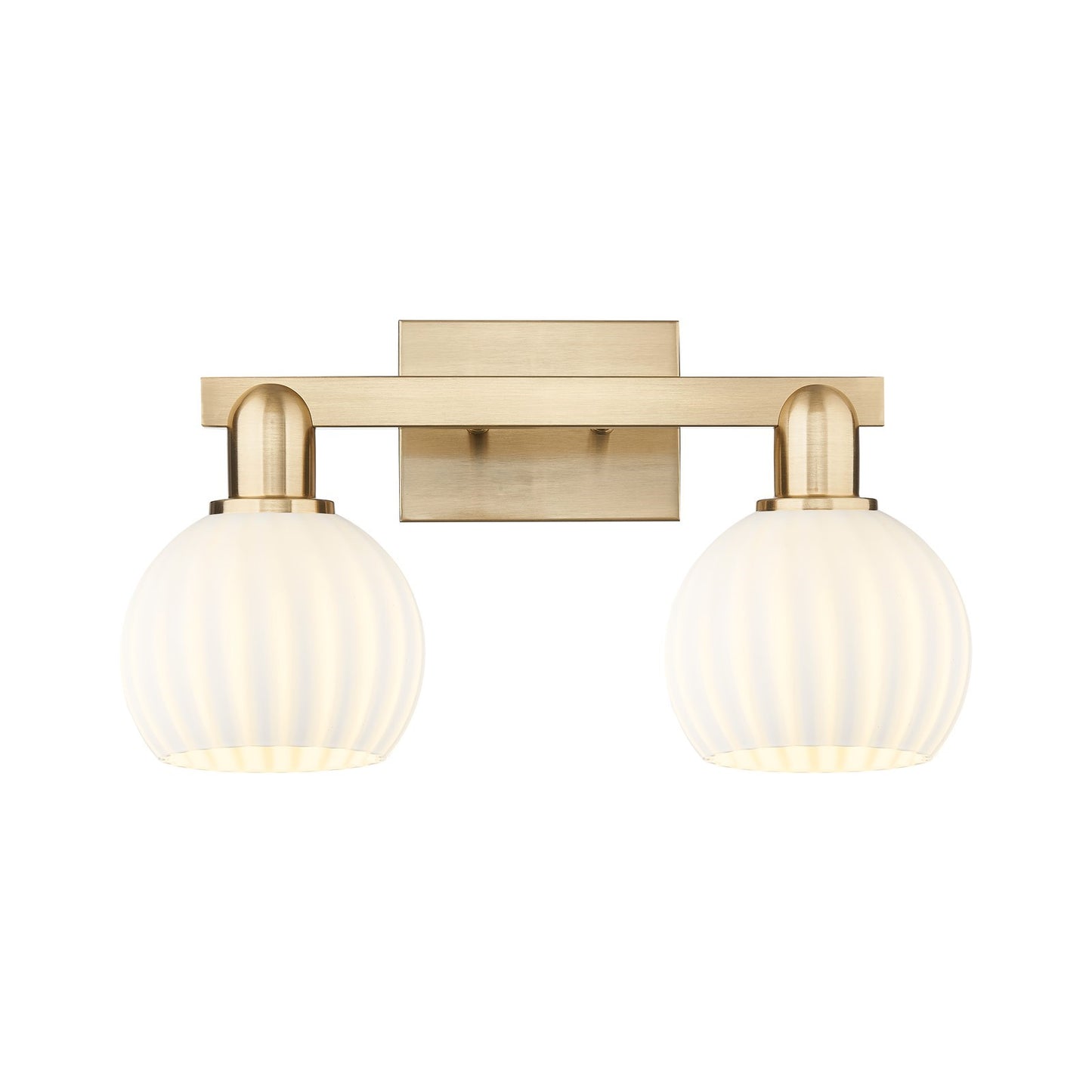 Innovations Arcadia 17in 2-Light Bath Vanity Light | Industrial Champagne Bronze Steel and White Venetian Glass | Bathroom | Model 716-2W-CB-G1217-6WV