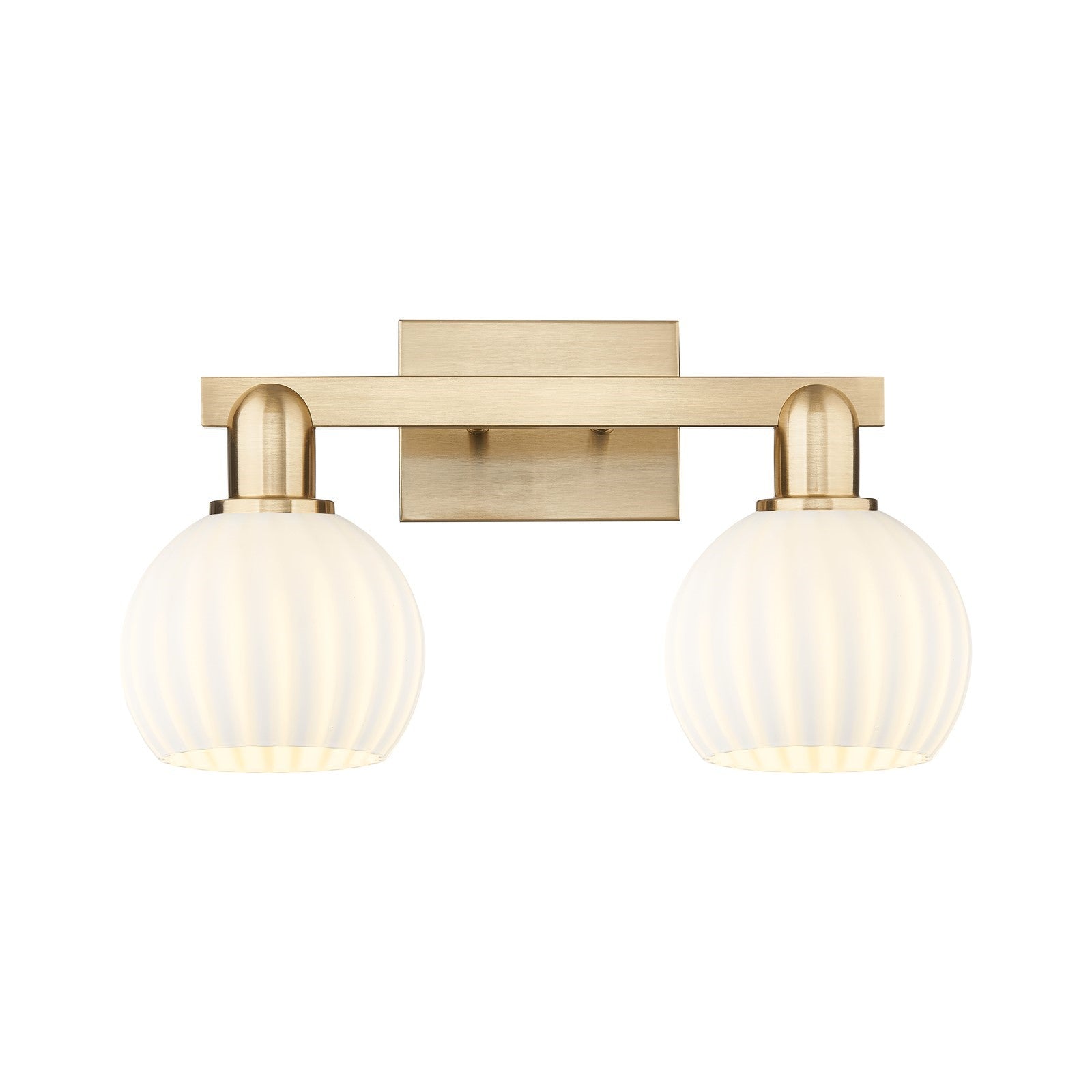 Innovations Arcadia 17in 2-Light Bath Vanity Light | Industrial Champagne Bronze Steel and White Venetian Glass | Bathroom | Model 716-2W-CB-G1217-6WV