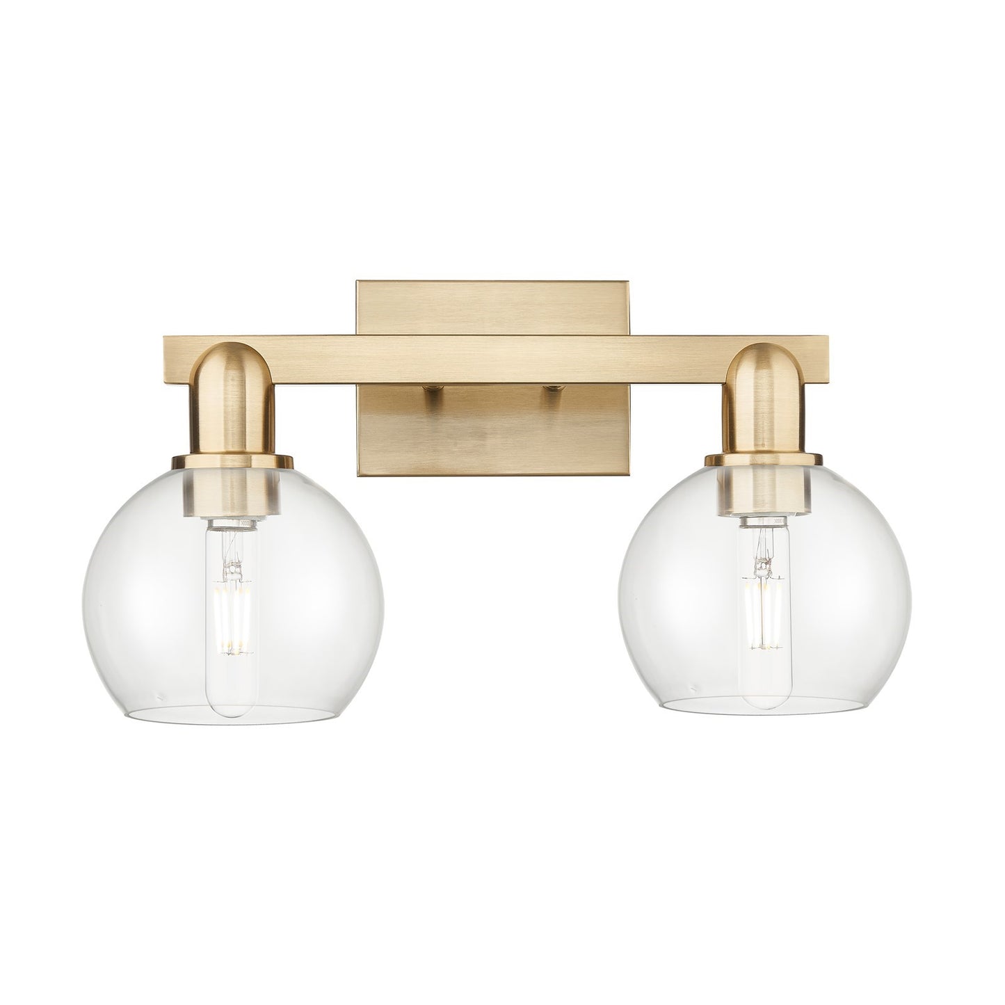 Innovations Athens 17in 2-Light Bath Vanity Light | Industrial Champagne Bronze Steel and Clear Glass | Bathroom Vanity | 16.88 x | Model 716-2W-CB-G122-6
