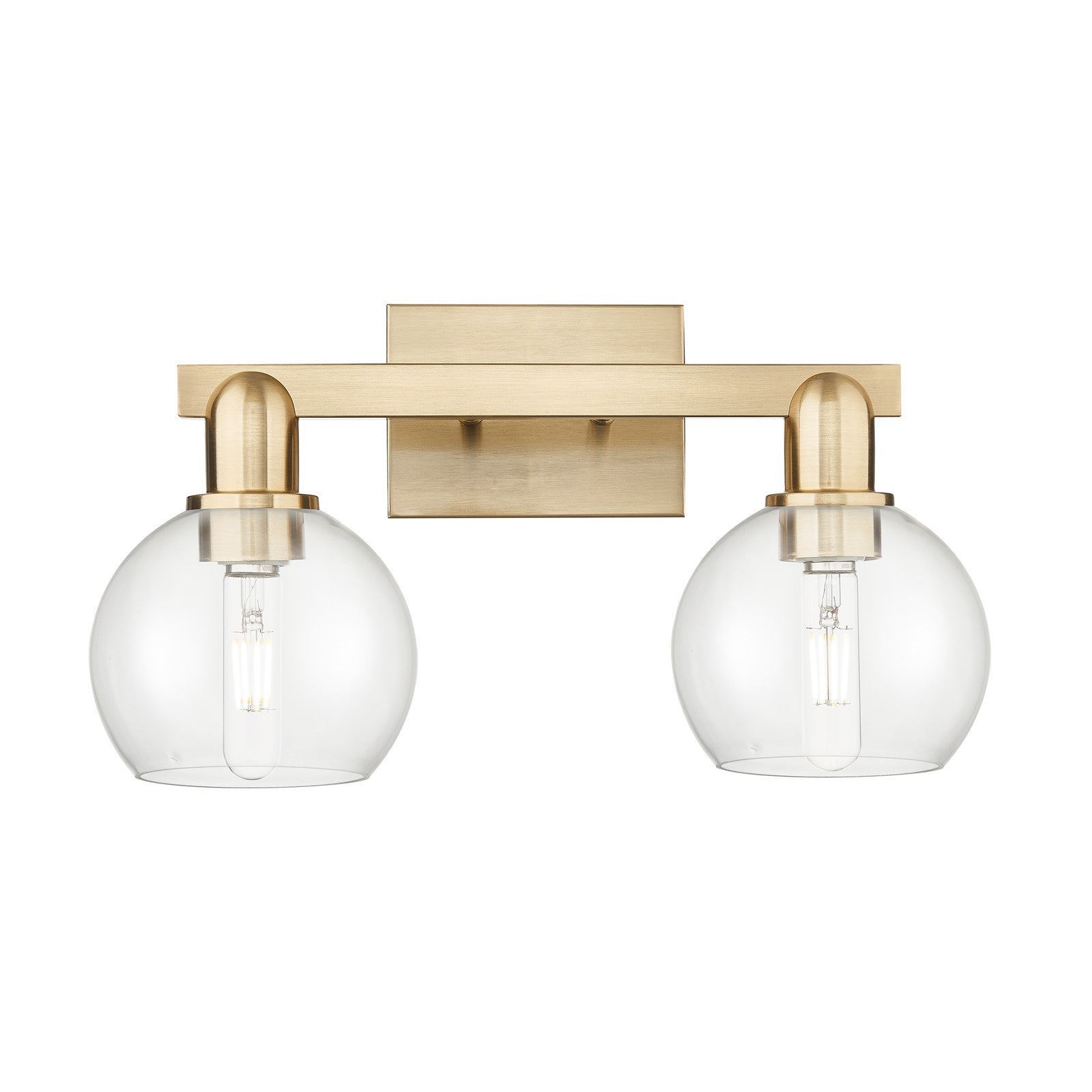 Innovations Athens 17in 2-Light Bath Vanity Light | Industrial Champagne Bronze Steel and Clear Glass | Bathroom Vanity | 16.88 x | Model 716-2W-CB-G122-6