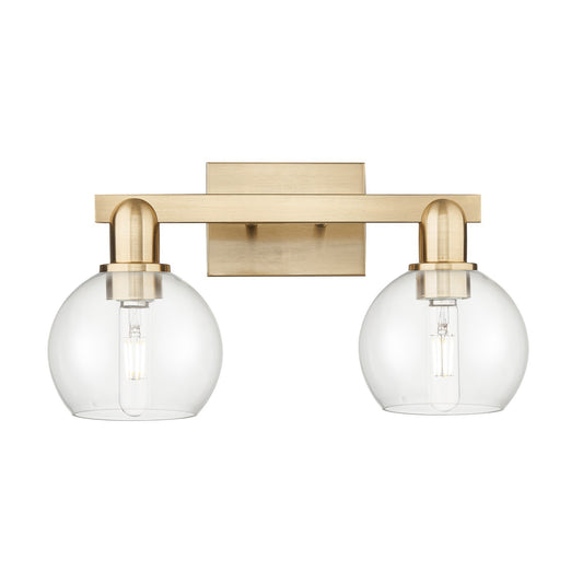 Innovations Athens 17in 2-Light Bath Vanity Light | Industrial Champagne Bronze Steel and Clear Glass | Bathroom Vanity | 16.88 x | Model 716-2W-CB-G122-6