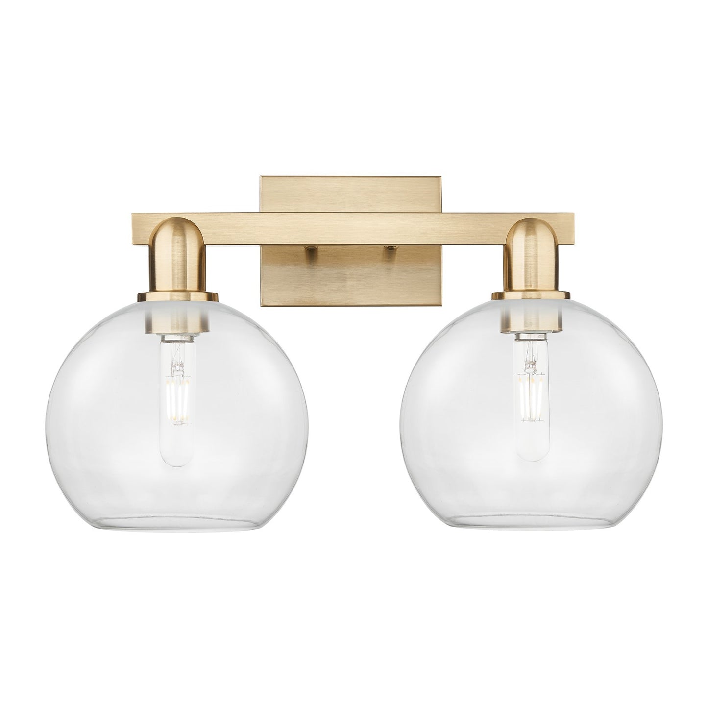 Innovations Athens 19in 2-Light Bath Vanity Light | Industrial Champagne Bronze Steel and Clear Glass | Bathroom Vanity & Powder | Model 716-2W-CB-G122-8