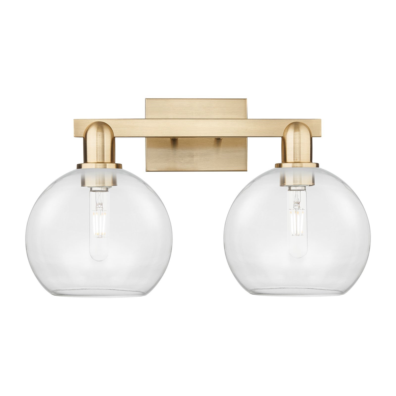 Innovations Athens 19in 2-Light Bath Vanity Light | Industrial Champagne Bronze Steel and Clear Glass | Bathroom Vanity & Powder | Model 716-2W-CB-G122-8