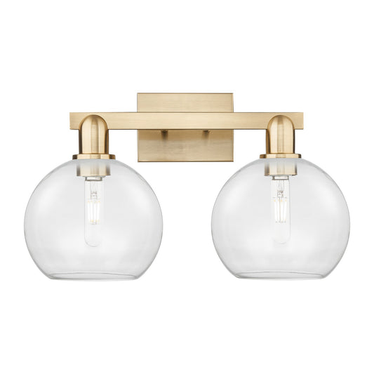 Innovations Athens 19in 2-Light Bath Vanity Light | Industrial Champagne Bronze Steel and Clear Glass | Bathroom Vanity & Powder | Model 716-2W-CB-G122-8