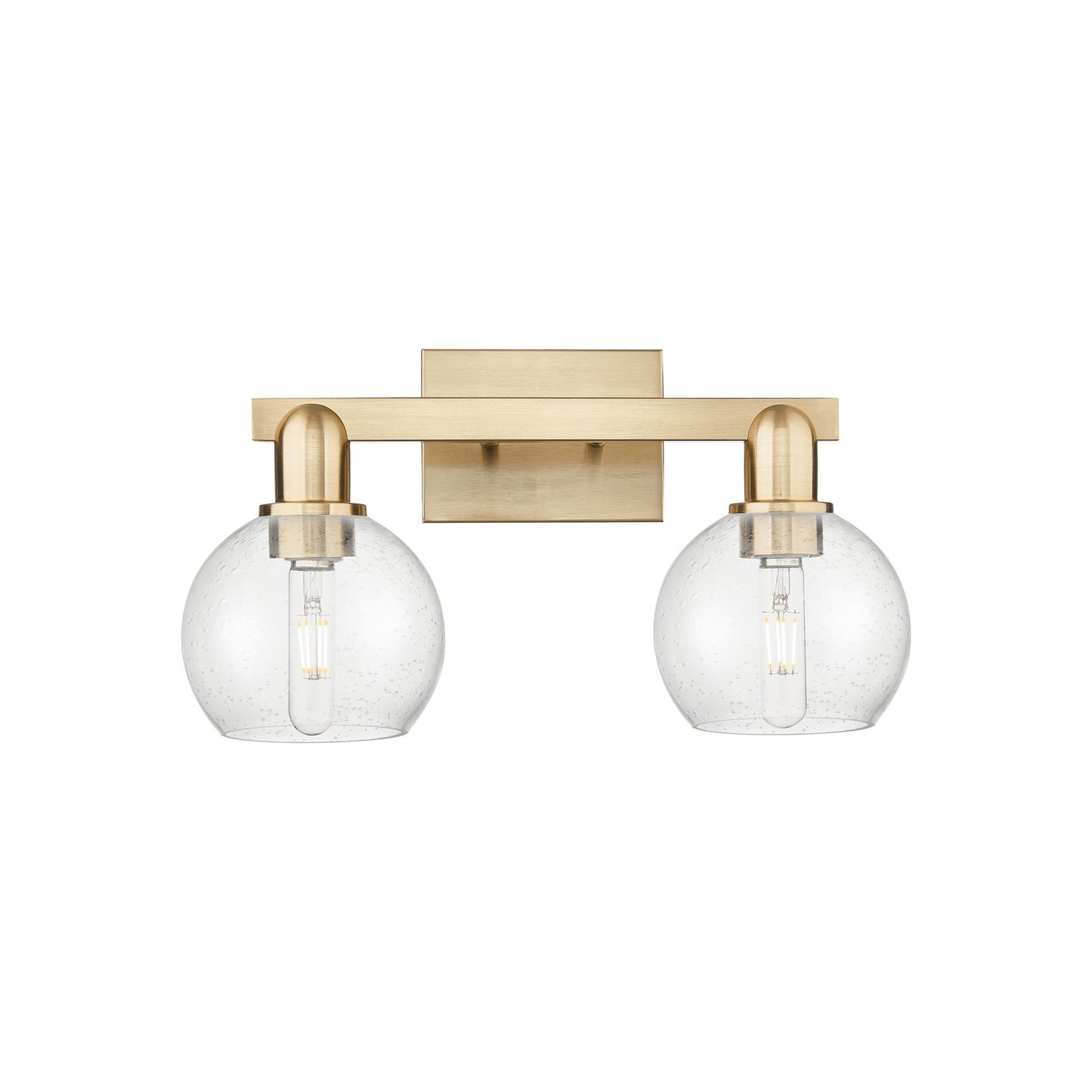 Innovations Athens 17in 2-Light Bath Vanity Light | Industrial Champagne Bronze Steel and Seedy Glass | Bathroom Vanity | 16.88 x | Model 716-2W-CB-G124-6