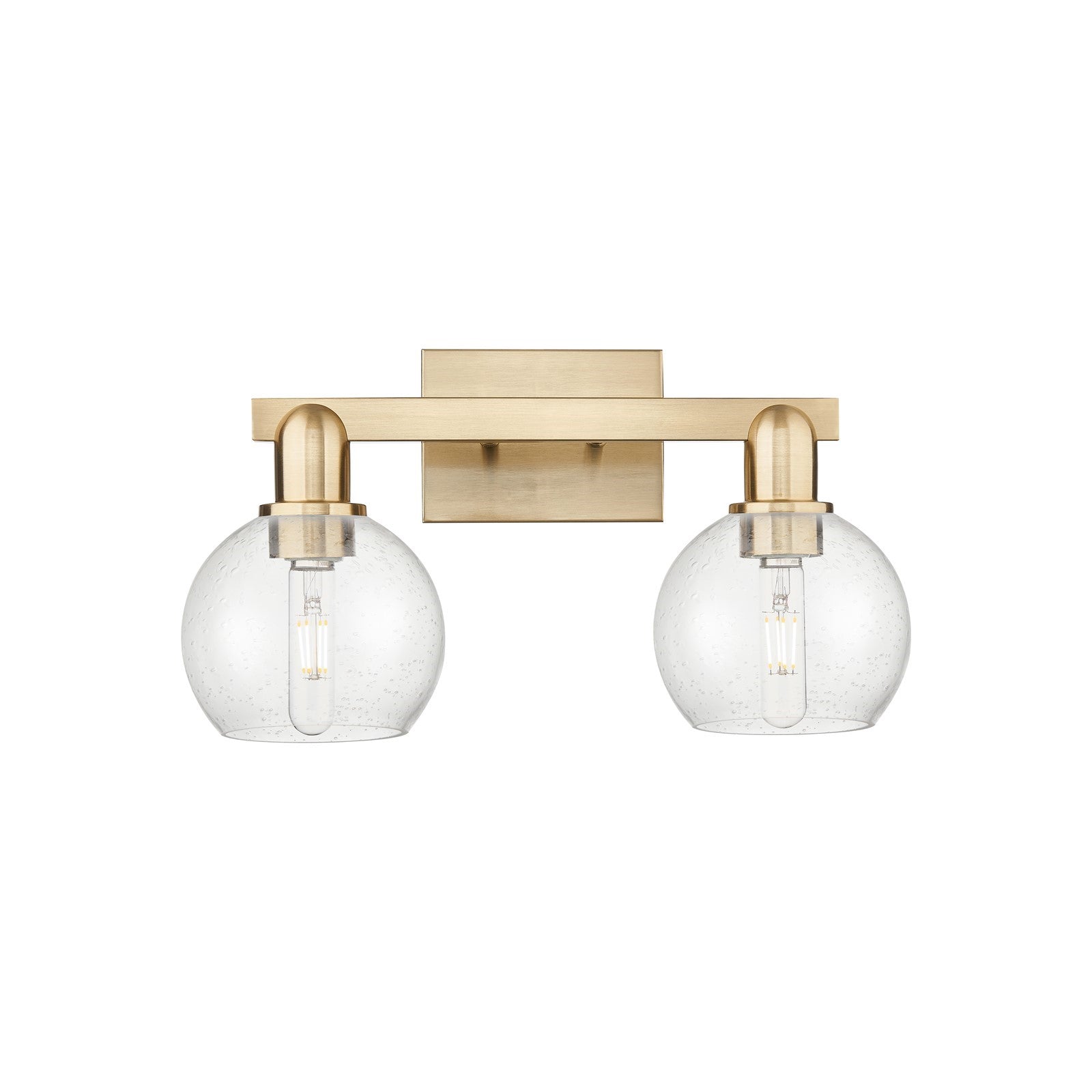 Innovations Athens 17in 2-Light Bath Vanity Light | Industrial Champagne Bronze Steel and Seedy Glass | Bathroom Vanity | 16.88 x | Model 716-2W-CB-G124-6