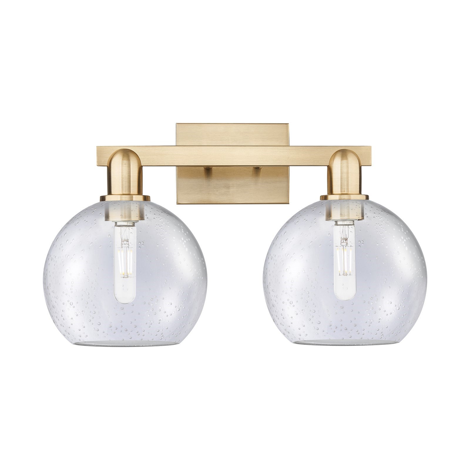 Innovations Athens 19in 2-Light Bathroom Vanity Light | Industrial Champagne Bronze Steel and Seedy Glass | Bathroom Vanity & | Model 716-2W-CB-G124-8