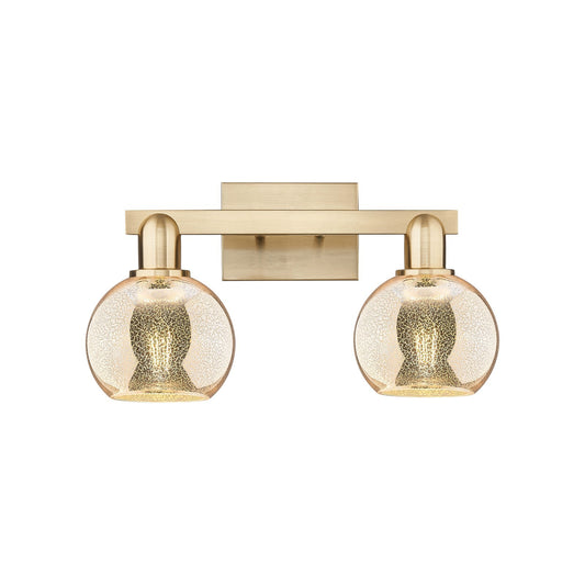 Innovations Athens 17in 2-Light Bath Vanity Light | Industrial Champagne Bronze Steel and Mercury Glass | Bathroom Vanity | 16.88 | Model 716-2W-CB-G128-6