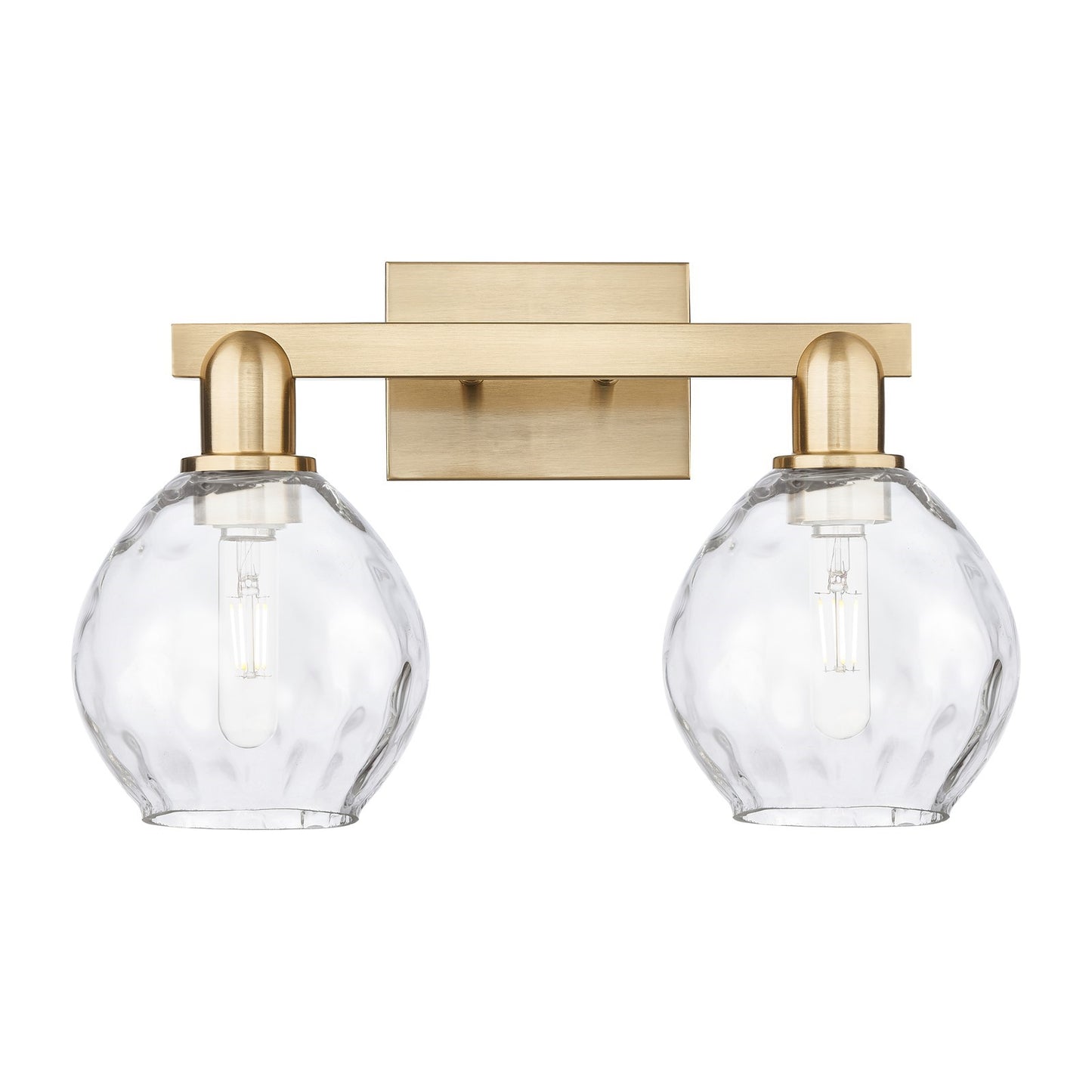 Innovations Waverly 17in 2-Light Bath Vanity Light | Industrial Champagne Bronze Steel and Clear Water Glass | Bathroom Vanity & | Model 716-2W-CB-G362