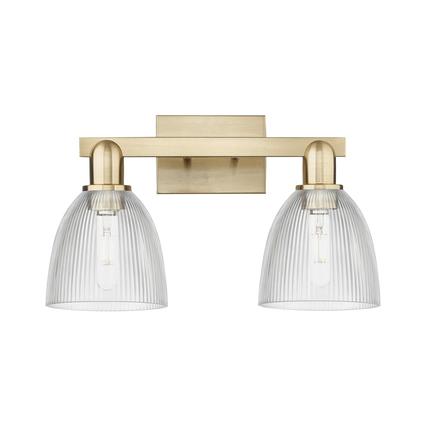 Innovations Castile 17in 2-Light Bath Vanity Light | Industrial Champagne Bronze Steel and Clear Glass | Bathroom Vanity | 17 x | Model 716-2W-CB-G382