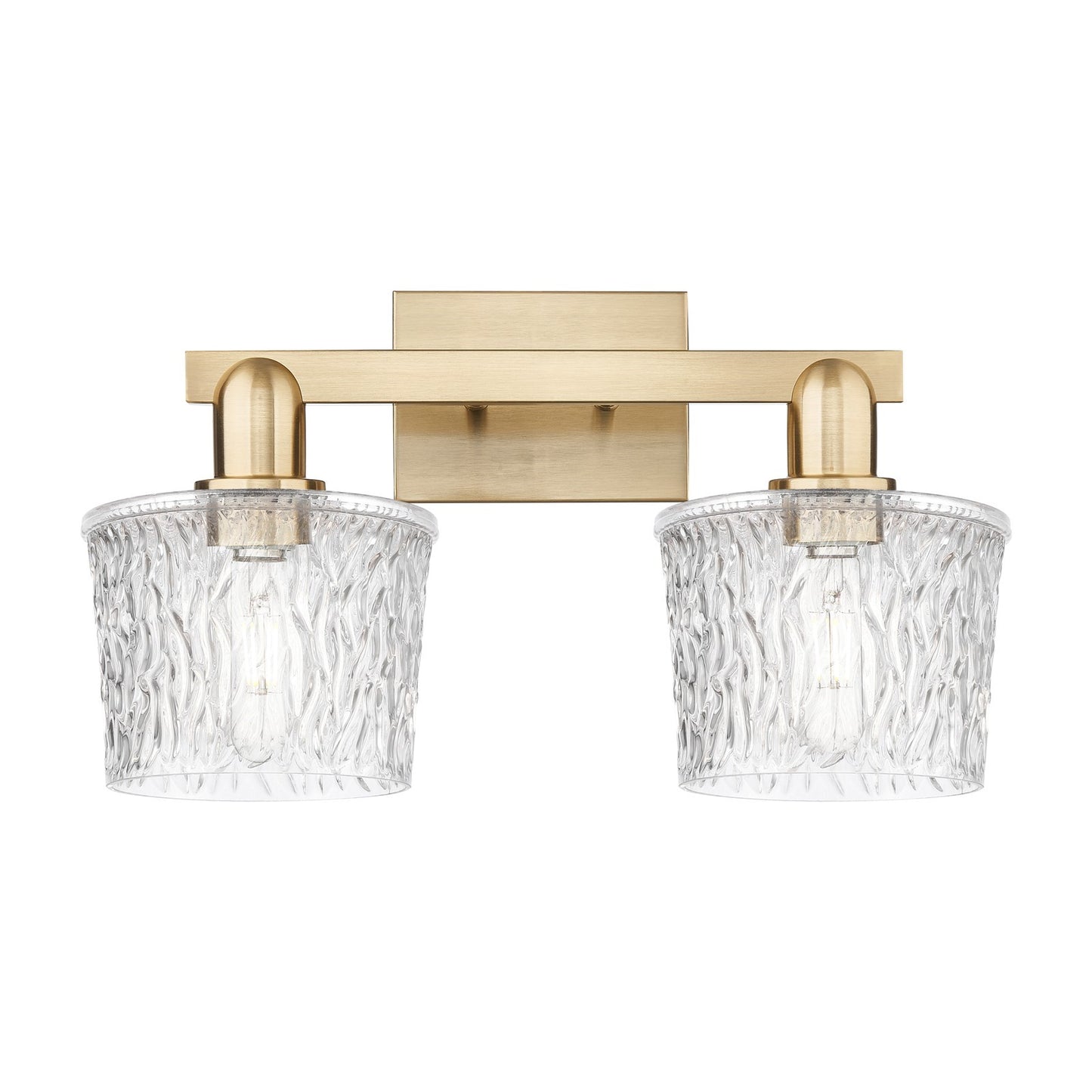 Innovations Niagara 18in 2-Light Bath Vanity Light | Industrial Champagne Bronze Steel and Clear Glass | Bathroom Vanity & Powder | Model 716-2W-CB-G402