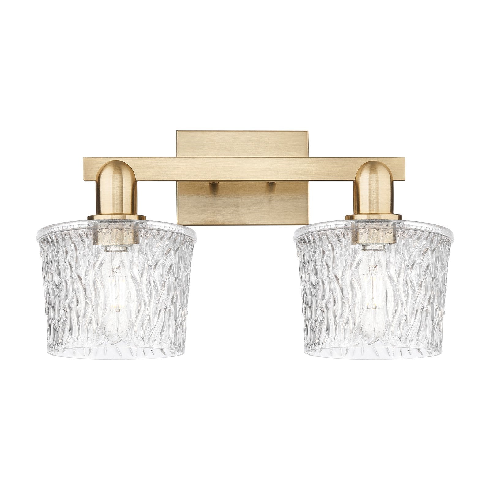 Innovations Niagara 18in 2-Light Bath Vanity Light | Industrial Champagne Bronze Steel and Clear Glass | Bathroom Vanity & Powder | Model 716-2W-CB-G402