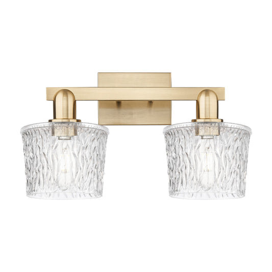 Innovations Niagara 18in 2-Light Bath Vanity Light | Industrial Champagne Bronze Steel and Clear Glass | Bathroom Vanity & Powder | Model 716-2W-CB-G402