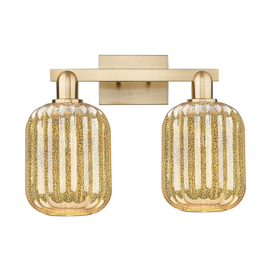 Innovations Preston Cylinder 16in 2-Light Bath Vanity | Industrial Champagne Bronze Steel and Mercury Glass | Bathroom Vanity & | Model 716-2W-CB-G460-7ME