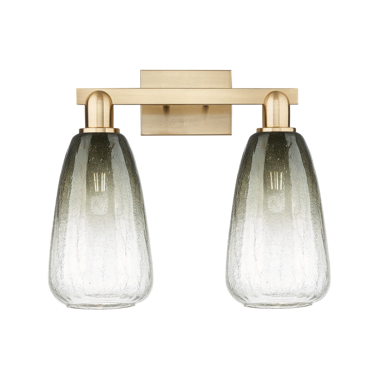 Innovations Brookhaven Almond 17in 2-Light Bath Vanity Light | Industrial Champagne Bronze Steel and Slate Glass | Bathroom | Model 716-2W-CB-G480-6SL