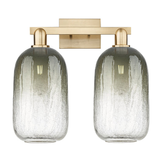 Innovations Brookhaven Cloche 18in 2-Light Bath Vanity | Industrial Champagne Bronze Steel and Slate Glass | Bathroom Vanity & | Model 716-2W-CB-G482-7SL