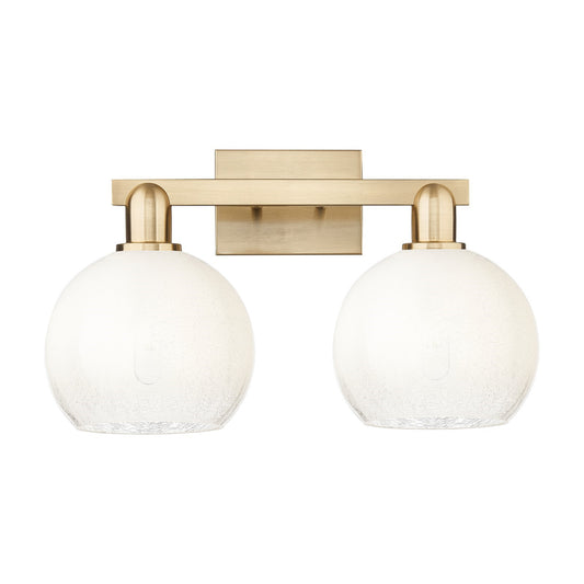 Innovations Brookhaven Globe 19in 2-Light Bath Vanity | Industrial Champagne Bronze Steel and Opal Glass | Bathroom & Powder | Model 716-2W-CB-G483-8OP