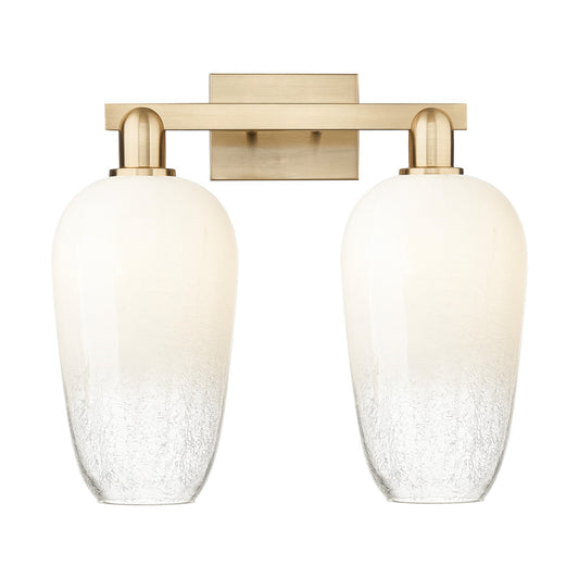 Innovations Brookhaven Flute 18in 2-Light Bath Vanity | Industrial Champagne Bronze Steel and Opal Glass | Bathroom Vanity | Model 716-2W-CB-G484-7OP