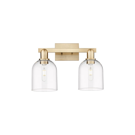 Innovations Bella 17in 2-Light Bath Vanity Light | Industrial Champagne Bronze Steel and Clear Glass | Bathroom Vanity | 16.5 x | Model 716-2W-CB-G558-6CL