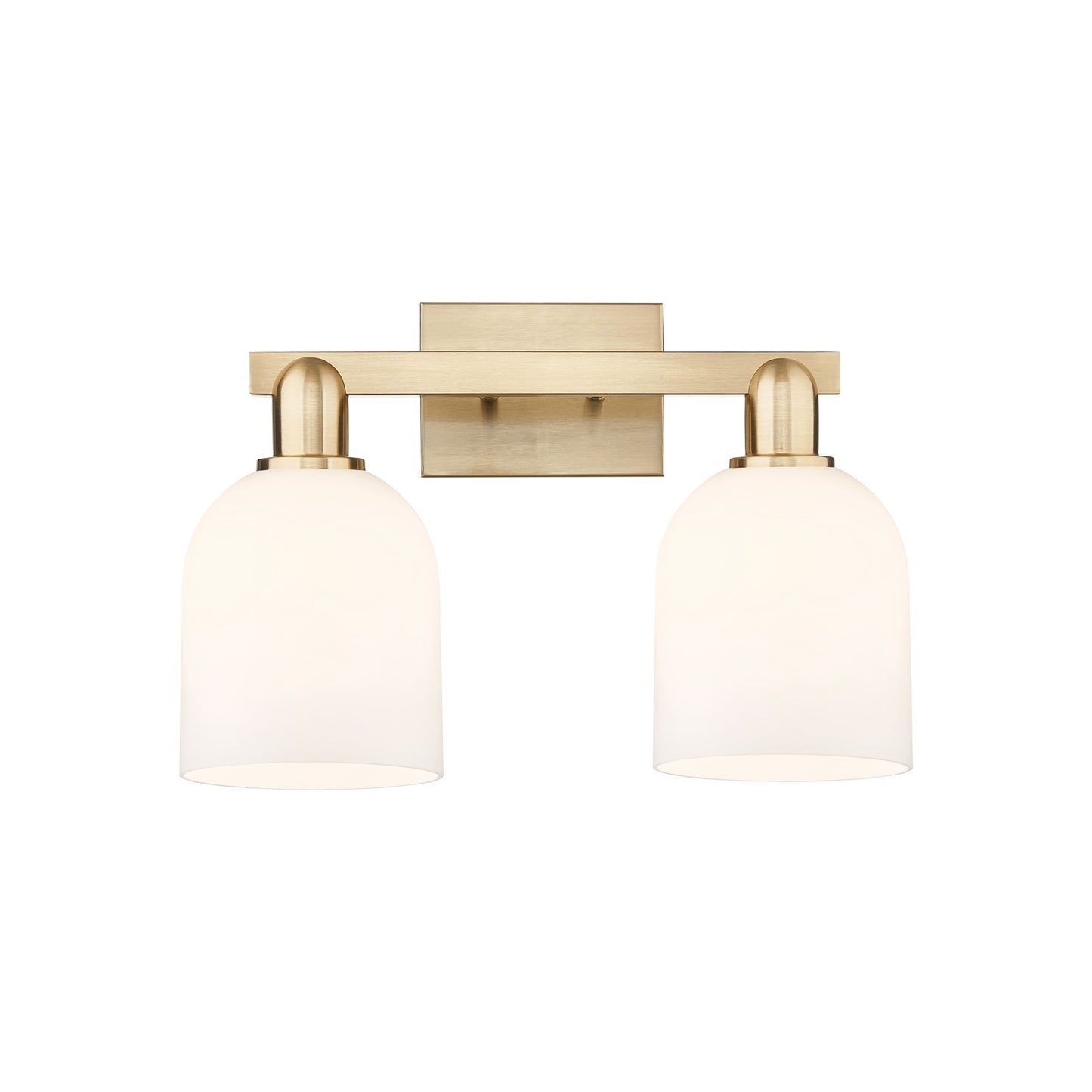 Innovations Bella 17in 2-Light Bath Vanity Light | Industrial Champagne Bronze Steel and White Glass | Bathroom Vanity | 16.5 | Model 716-2W-CB-G558-6GWH