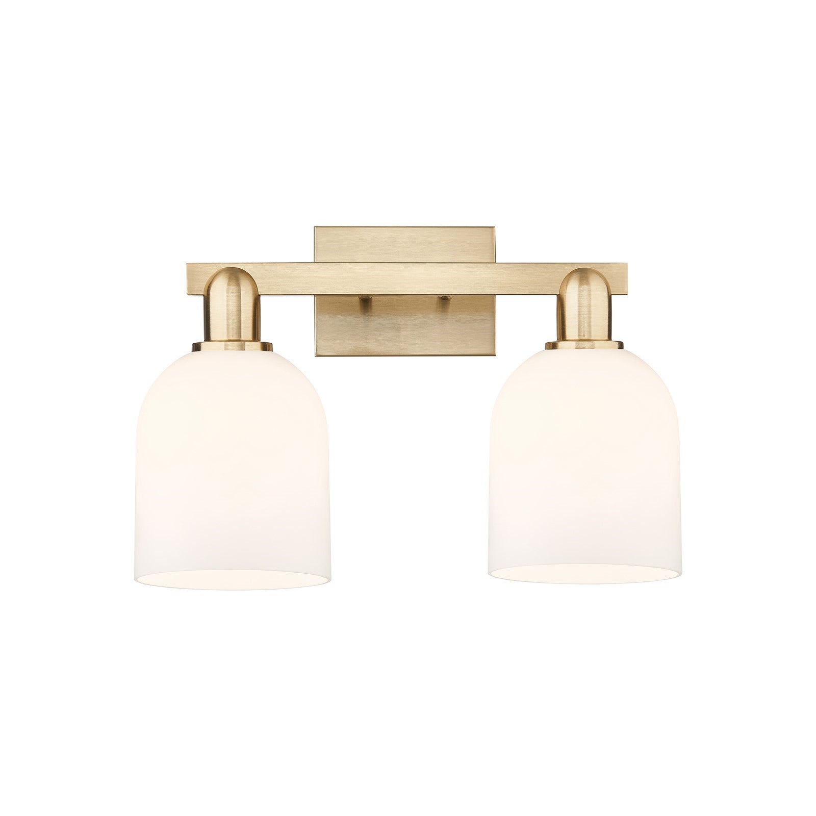 Innovations Bella 17in 2-Light Bath Vanity Light | Industrial Champagne Bronze Steel and White Glass | Bathroom Vanity | 16.5 | Model 716-2W-CB-G558-6GWH