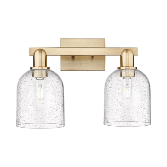 Innovations Bella 17in 2-Light Bath Vanity Light | Industrial Champagne Bronze Steel and Seedy Glass | Bathroom Vanity | 16.5 | Model 716-2W-CB-G558-6SDY