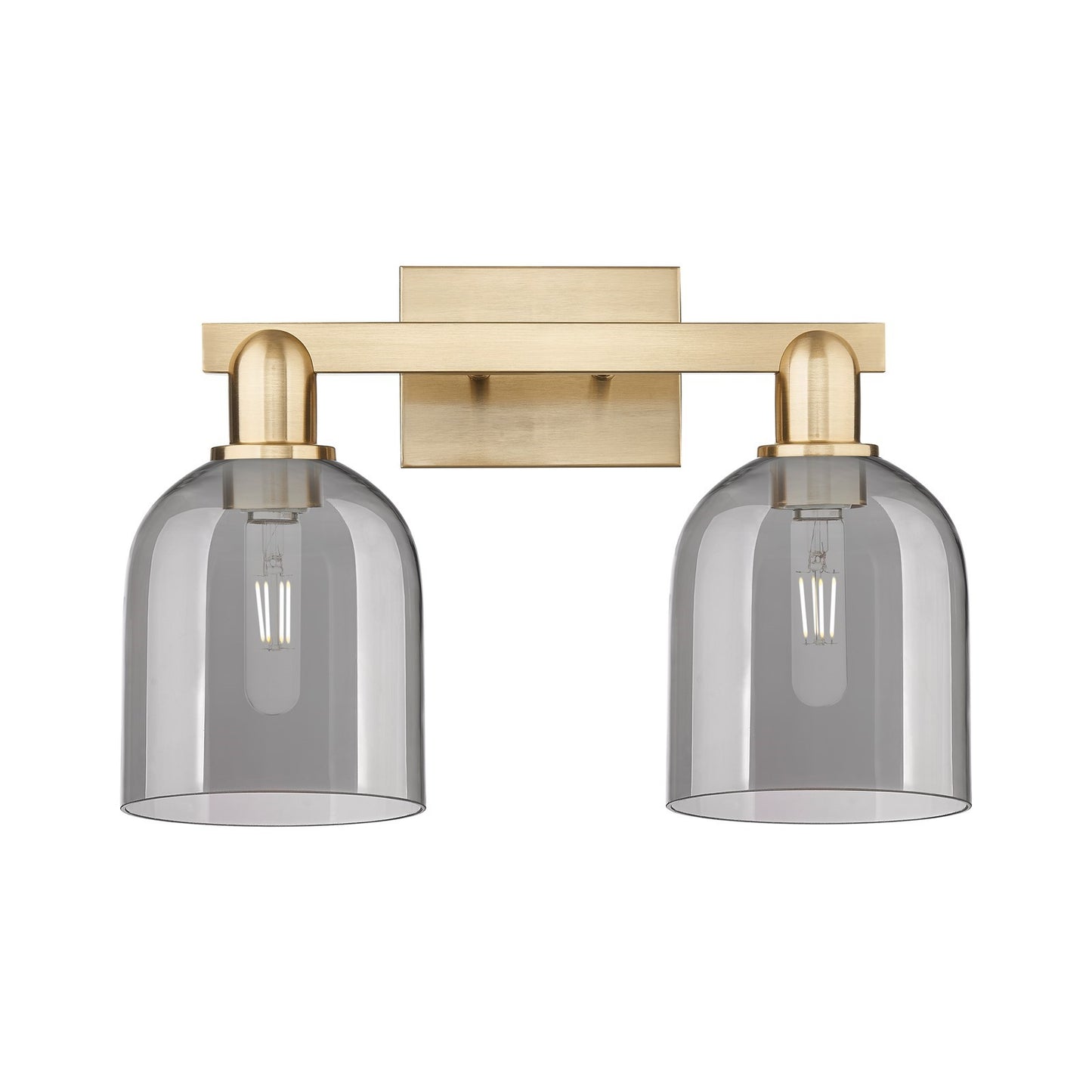 Innovations Bella 17in 2-Light Bath Vanity Light | Industrial Champagne Bronze Steel and Light Smoke Glass | Entryway & Hallway | Model 716-2W-CB-G558-6SM