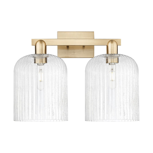 Innovations Bridal Veil 19in 2-Light Bath Vanity Light | Industrial Champagne Bronze Steel and Seedy Glass | Bathroom Vanity & | Model 716-2W-CB-G559-8SDY
