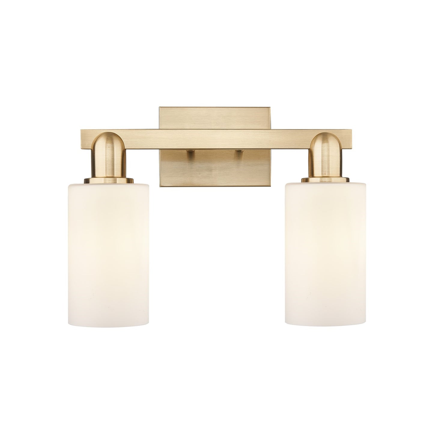 Innovations Clymer 15in 2-Light Bath Vanity Light | Industrial Champagne Bronze Steel and Matte White Glass | Bathroom Vanity | Model 716-2W-CB-G801