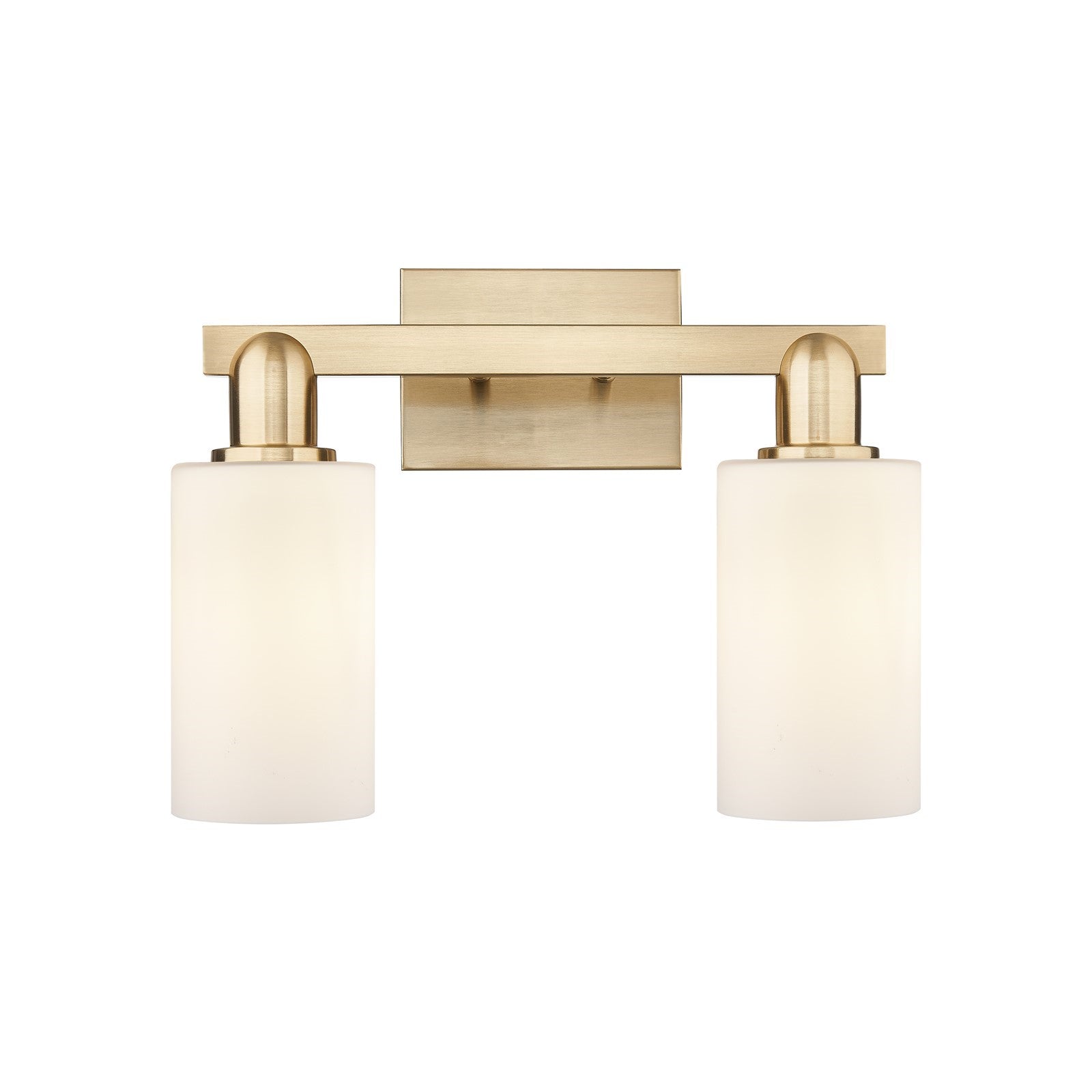 Innovations Clymer 15in 2-Light Bath Vanity Light | Industrial Champagne Bronze Steel and Matte White Glass | Bathroom Vanity | Model 716-2W-CB-G801