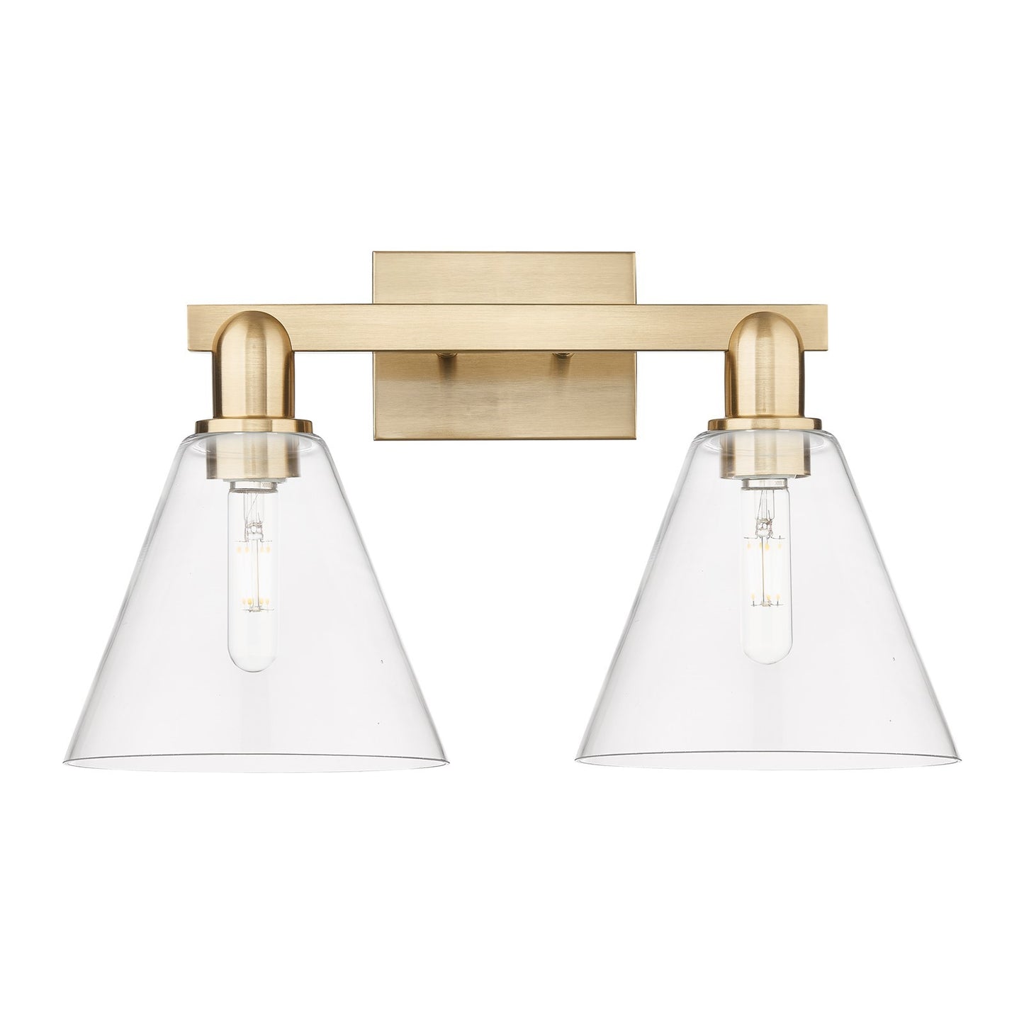Innovations Berkshire Glass 19in 2-Light Bath Vanity Light | Industrial Champagne Bronze Steel and Clear Glass | Bathroom Vanity | Model 716-2W-CB-GBC-82