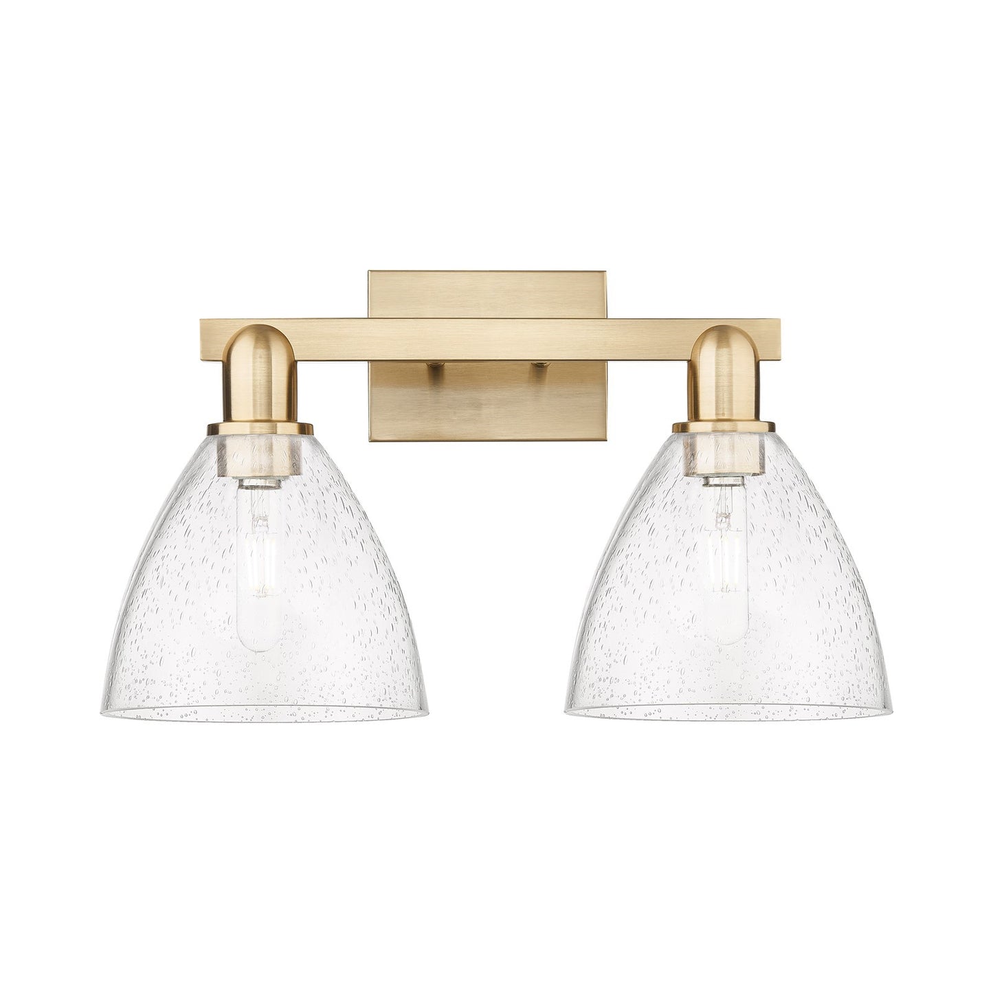 Innovations Bristol 19in 2-Light Bath Vanity Light | Industrial Champagne Bronze Steel and Seedy Glass | Bathroom Vanity | 18.5 | Model 716-2W-CB-GBD-754