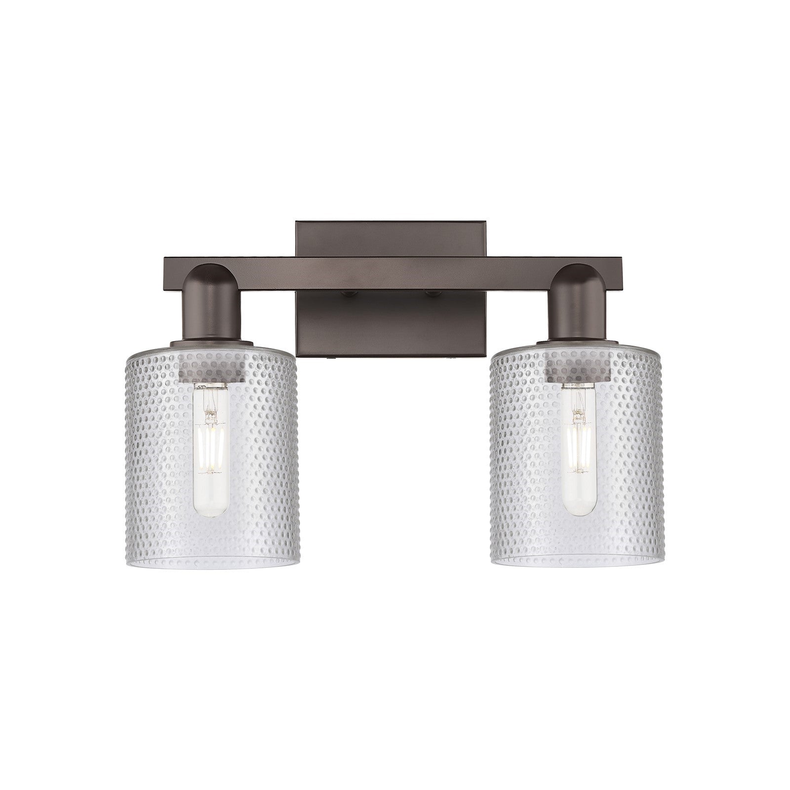 Innovations Cobbleskill 16in 2-Light Bath Vanity Light | Industrial Oil Rubbed Bronze and Clear Glass | Bathroom Vanity | 16 x | Model 716-2W-OB-G112