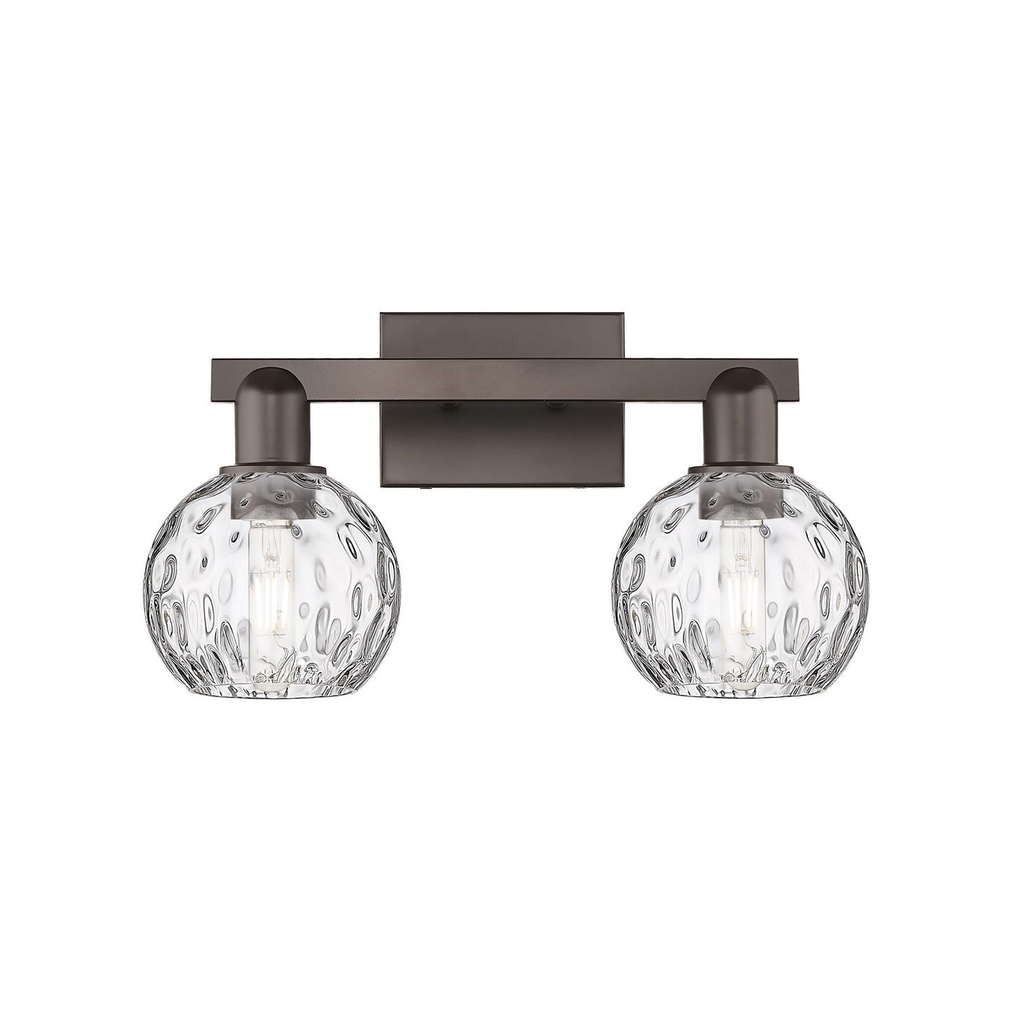 Innovations Athens 17in 2-Light Bath Vanity Light | Industrial Oil Rubbed Bronze and Clear Water Glass | Bathroom Vanity | 17 x | Model 716-2W-OB-G1215-6
