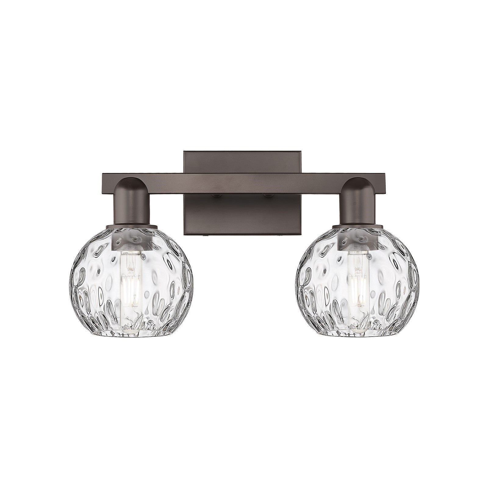 Innovations Athens 17in 2-Light Bath Vanity Light | Industrial Oil Rubbed Bronze and Clear Water Glass | Bathroom Vanity | 17 x | Model 716-2W-OB-G1215-6